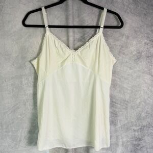 Vtg Shadowline Ivory White Cami Top Lace  Sz 40 modern L fairy feminine romantic